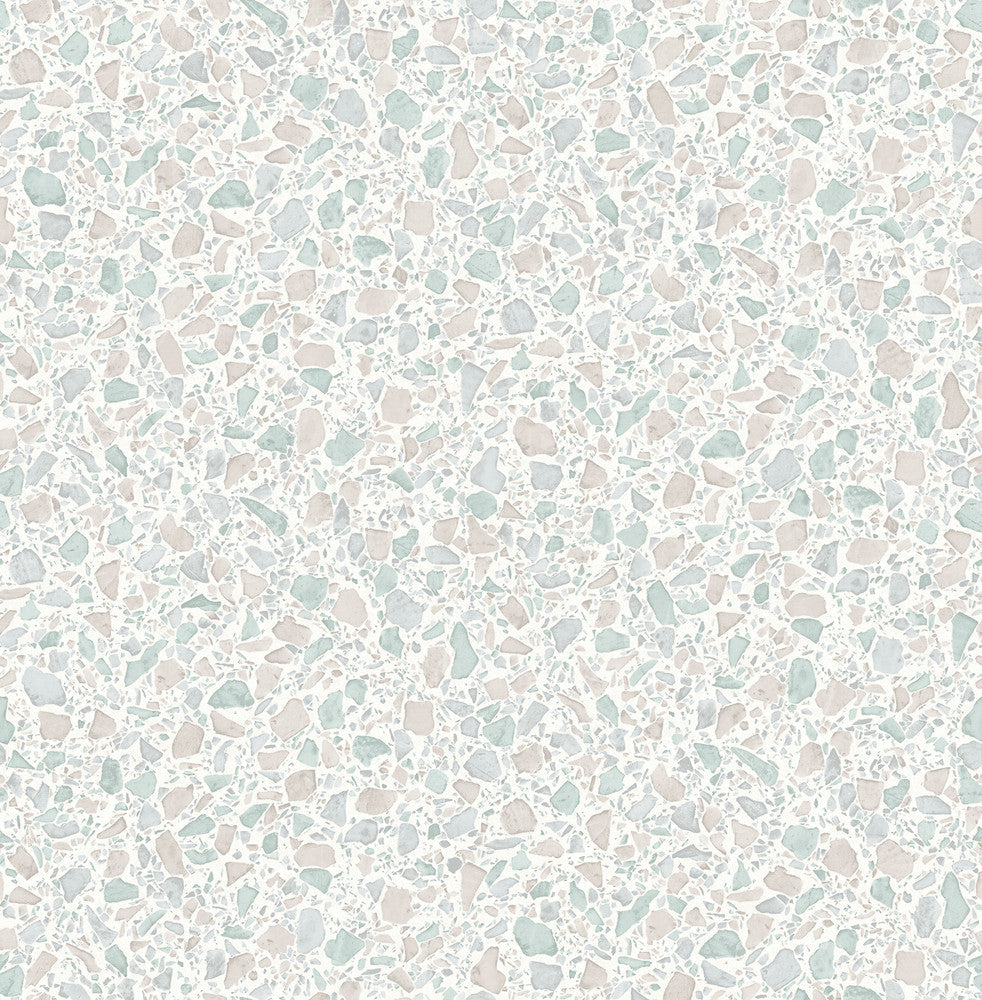Aldrich Light Grey Terrazzo Wallpaper by Fine Decor Designer Medley Covers about 56.4 square feet 20.5-in by 33-ft long roll Unpasted 20.9 - Swanky Fabrics -