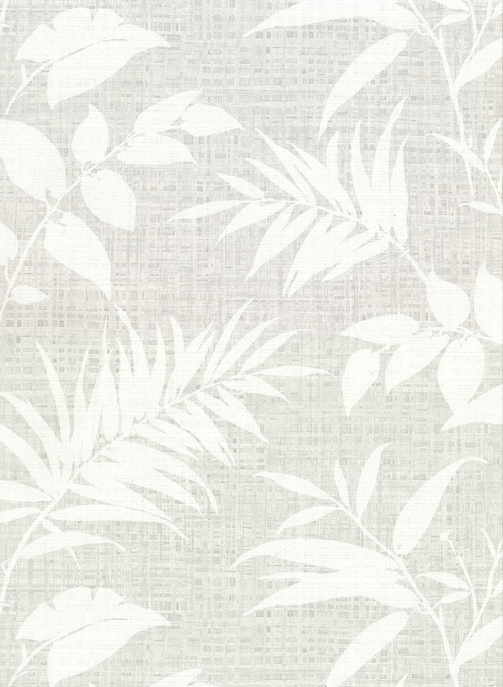 Chandler Grey Botanical Faux Grasscloth Wallpaper by Warner Designer Warner Textures IX 2754 Main Street Covers about 60.8 square feet 27-in by 27-ft long roll Unpasted 20.5 - Swanky Fabrics -