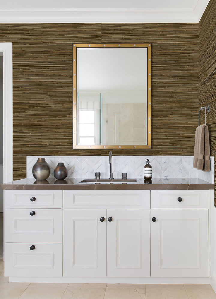 Mayleen Black Grasscloth Wallpaper by A-Street Prints Designer