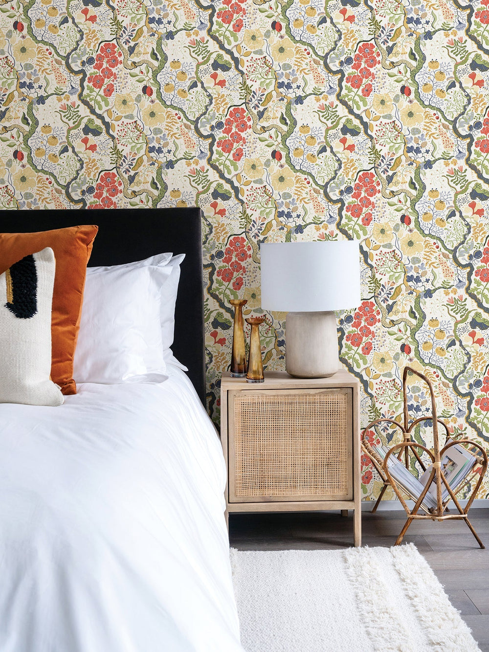 Ann Green Floral Vines Wallpaper by A-Street Prints Designer
