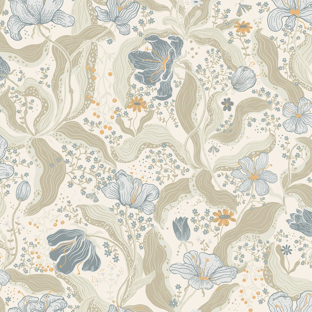Bodri Light Blue Tulip Garden Wallpaper by A-Street Prints Designer