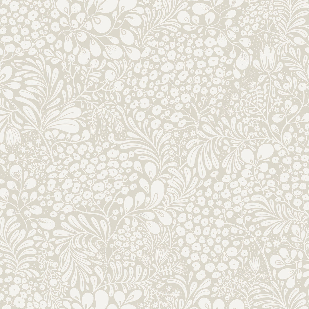 Siv Grey Botanical Wallpaper by A-Street Prints Designer