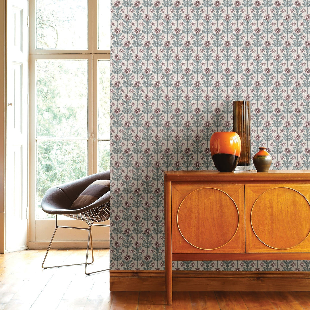 Aya Eggshell Floral Wallpaper by A-Street Prints Designer