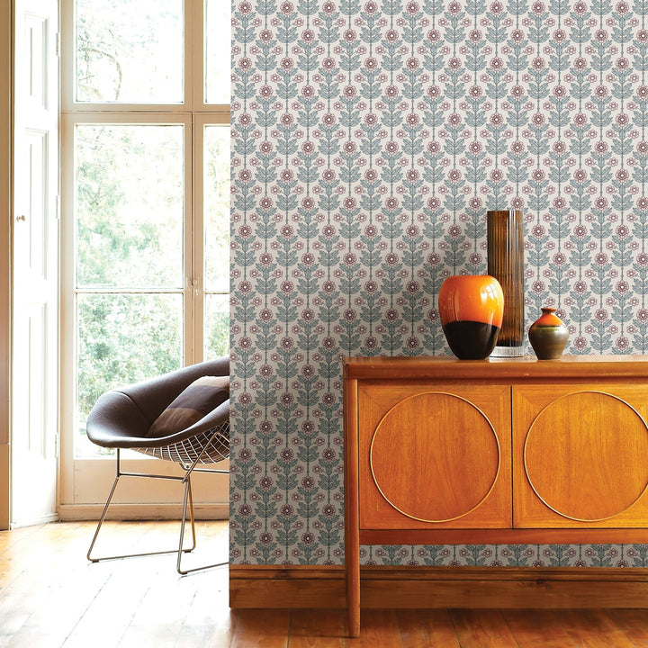 Aya Eggshell Floral Wallpaper by A-Street Prints Designer