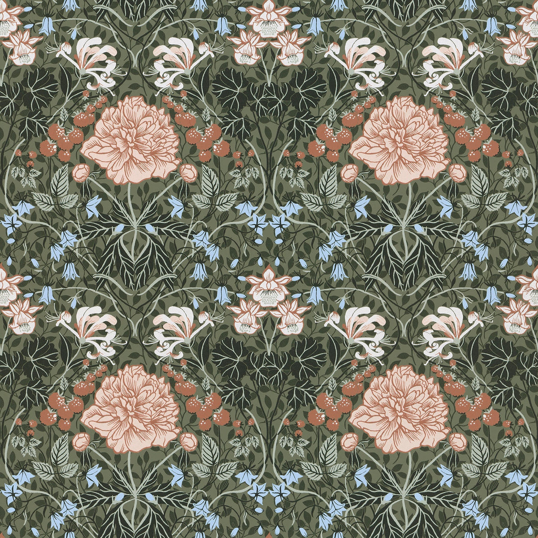 Celestine Green Floral Wallpaper by A-Street Prints Designer