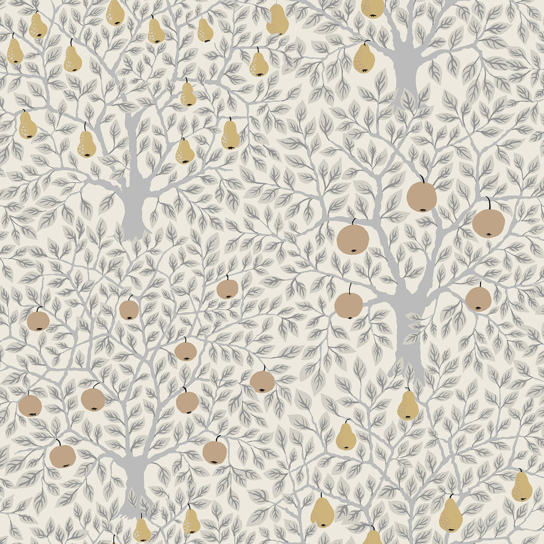 Pomona Light Grey Fruit Tree Wallpaper by A-Street Prints Designer