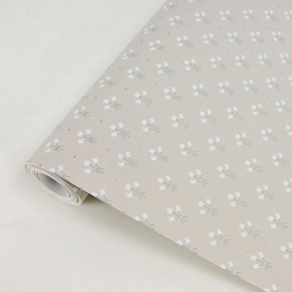 Lili Beige Miniature Floral Wallpaper by A-Street Prints Designer
