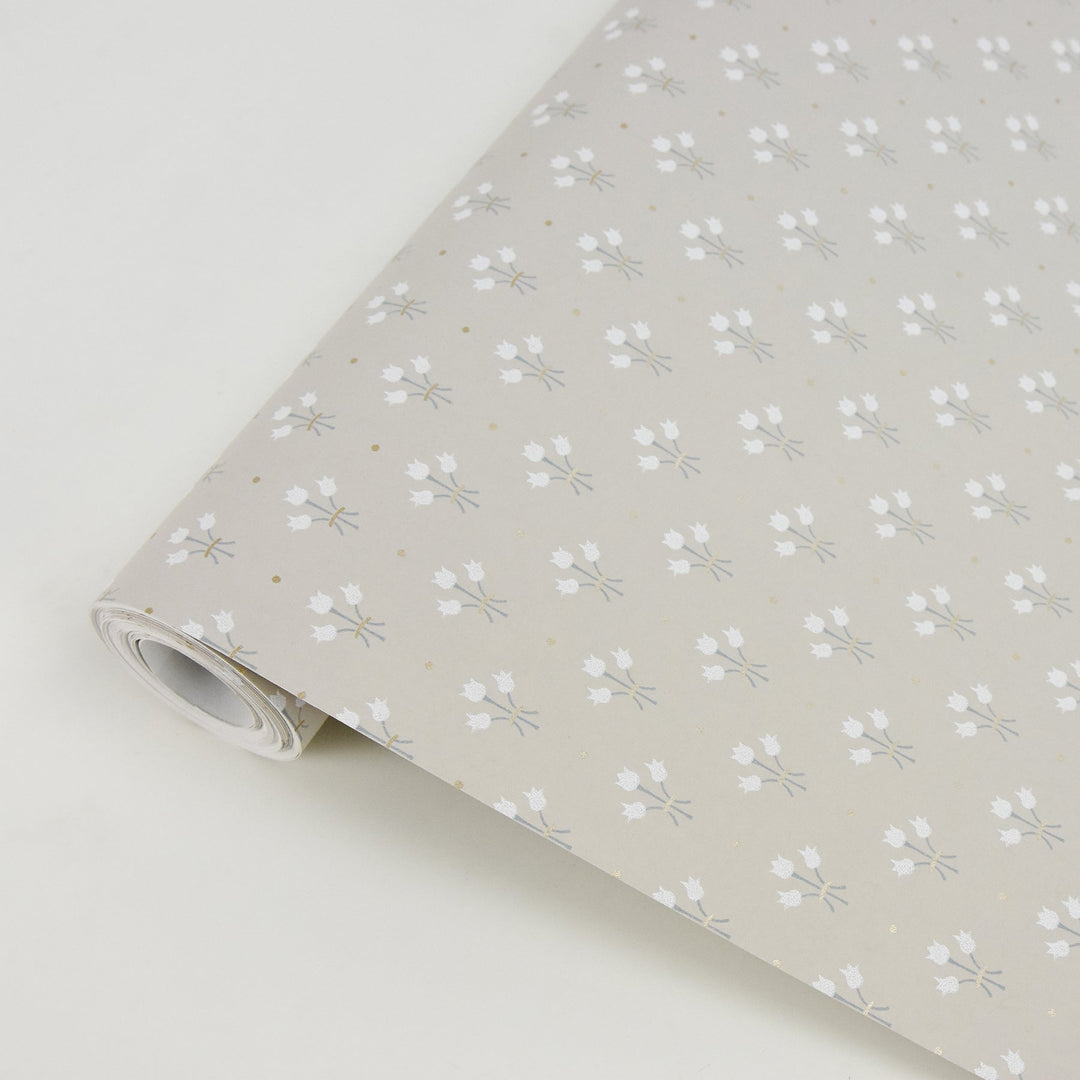 Lili Beige Miniature Floral Wallpaper by A-Street Prints Designer