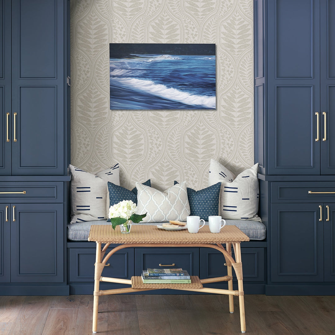 Juno Beige Ogee Wallpaper by A-Street Prints Designer