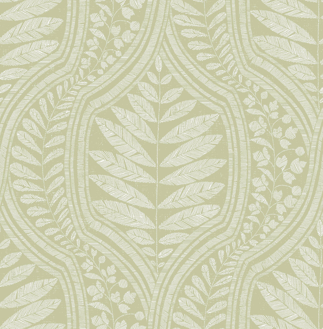 Juno Green Ogee Wallpaper by A-Street Prints Designer