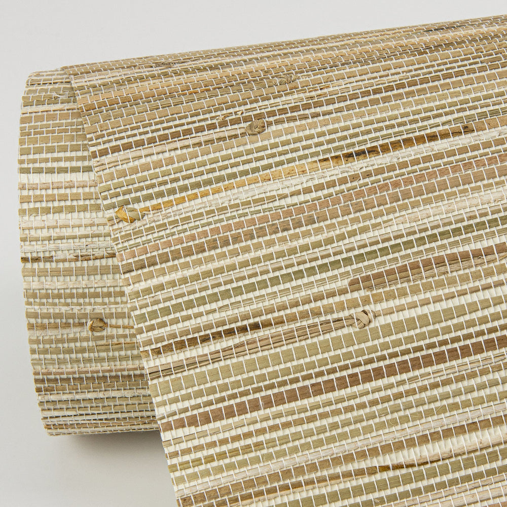Sogen Khaki Knotted Sea Grasscloth Wallpaper by A-Street Prints Designer