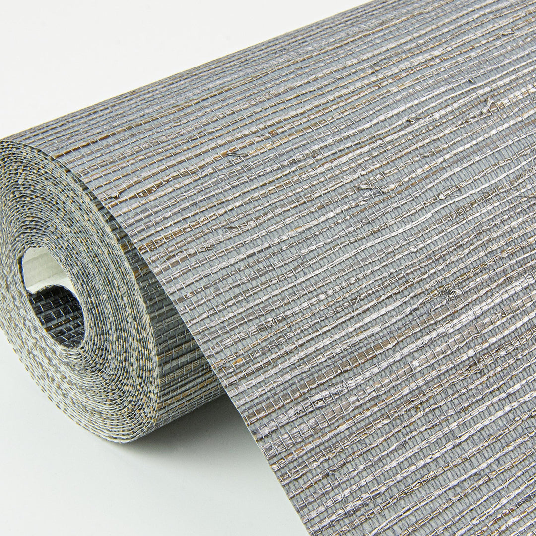 Shandong Slate Ramie Grasscloth Wallpaper by A-Street Prints Designer