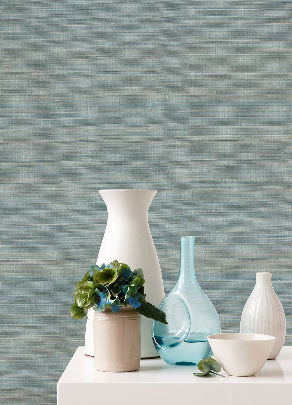 Mai Turquoise Abaca Grasscloth Wallpaper by A-Street Prints Designer