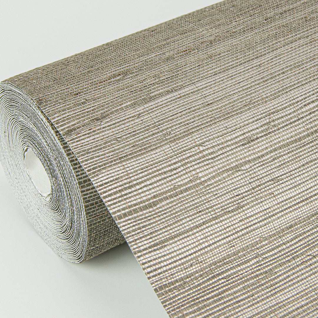Caihon Silver Sisal Grasscloth Wallpaper by A-Street Prints Designer