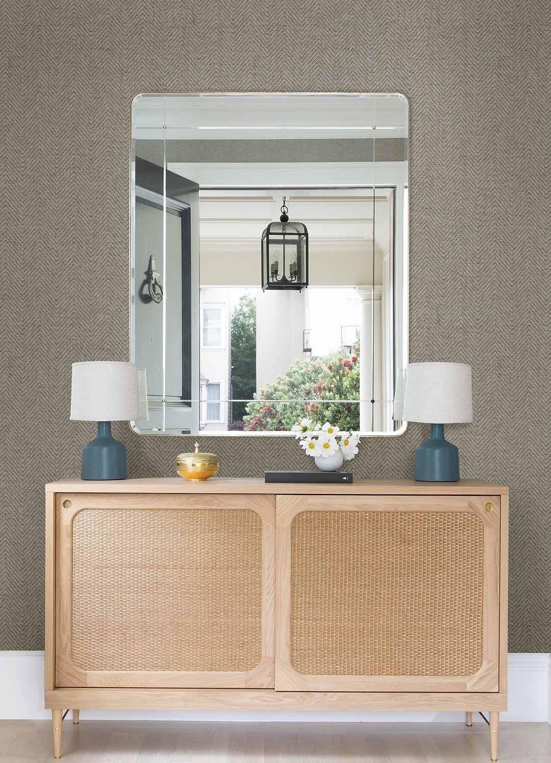 Madoka Dark Grey Paper Weave Grasscloth Wallpaper by A-Street Prints Designer