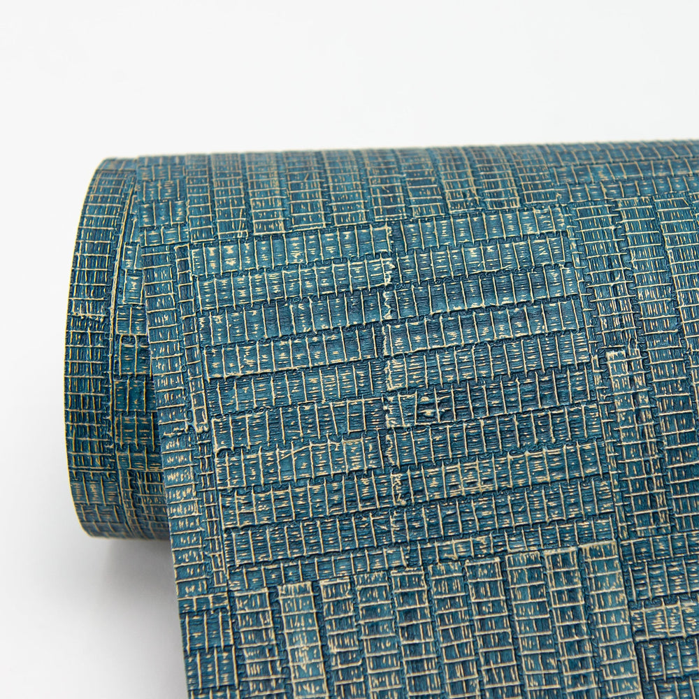 Thea Blue Geometric Wallpaper by Warner Designer