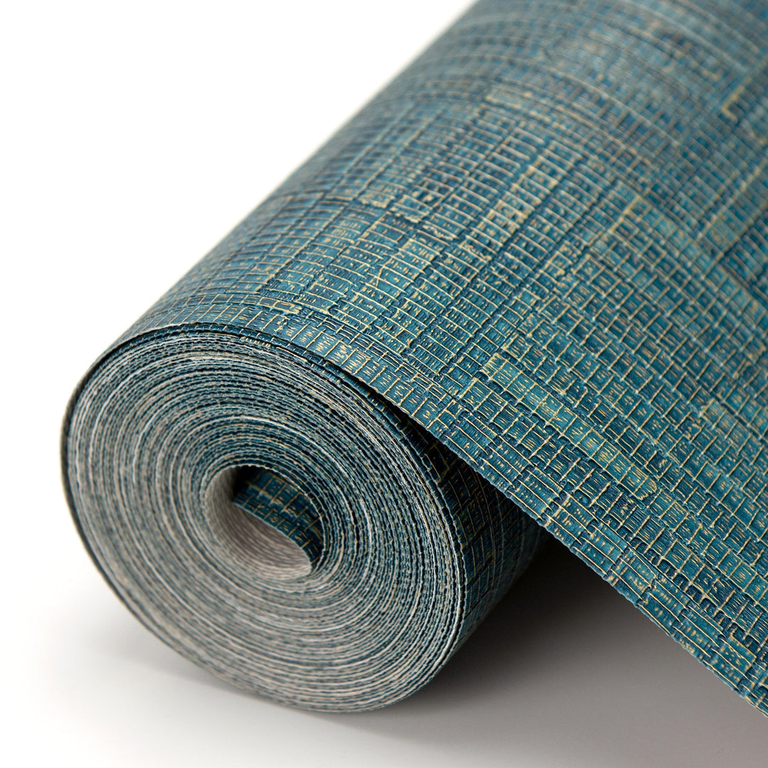 Thea Blue Geometric Wallpaper by Warner Designer