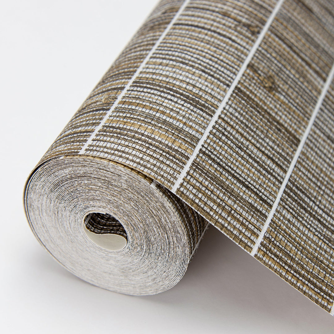Luz Brown Faux Grasscloth Wallpaper by Warner Designer