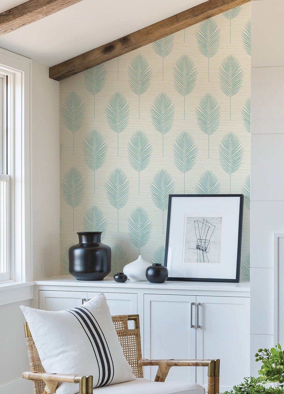 Bali Aqua Fern Wallpaper by A-Street Prints Designer