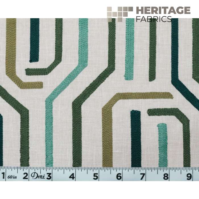 Maize Boxwood by Heritage Fabric - 52% Polyester 48% Cotton India 12,000 Horizontal: 9" and Vertical: 9.25" 54" - Fabric Carolina -