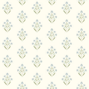 Chesapeake Wallpaper Kova Aquamarine Floral Crest