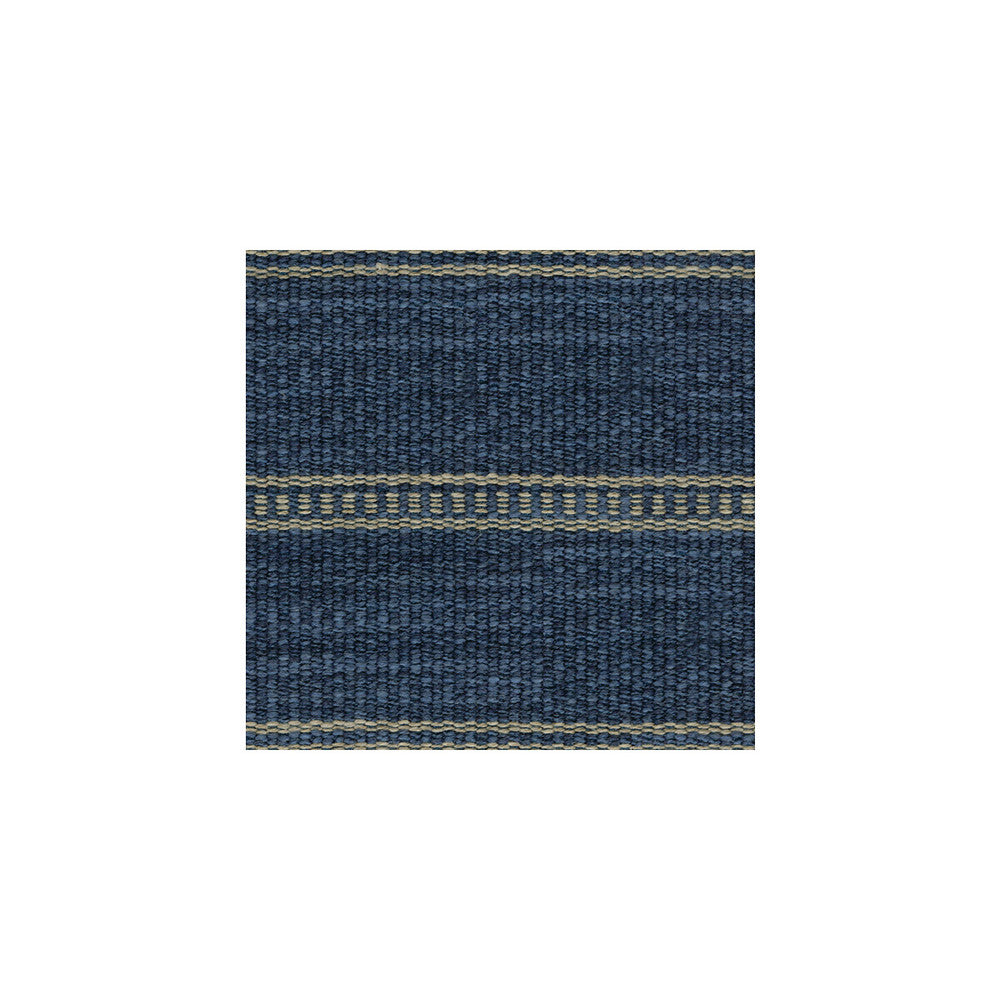 Saddle Stripe Indigo by Kravet Couture Designer Fabric NOMAD CHIC COTTON - 30%;POLYACRYLIC - 26%;WOOL - 26%;POLYESTER - 11%;LINEN - 7% Belgium HEAVY Horizontal: 0 and Vertical: 6 53 - Swanky Fabrics -