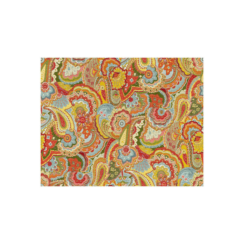 Paisley Crush Primary by Kravet Couture Designer Fabric MODERN COLORS III VISCOSE - 79%;POLYESTER - 21% Turkey Horizontal: 25 and Vertical: 18 54 - Swanky Fabrics -