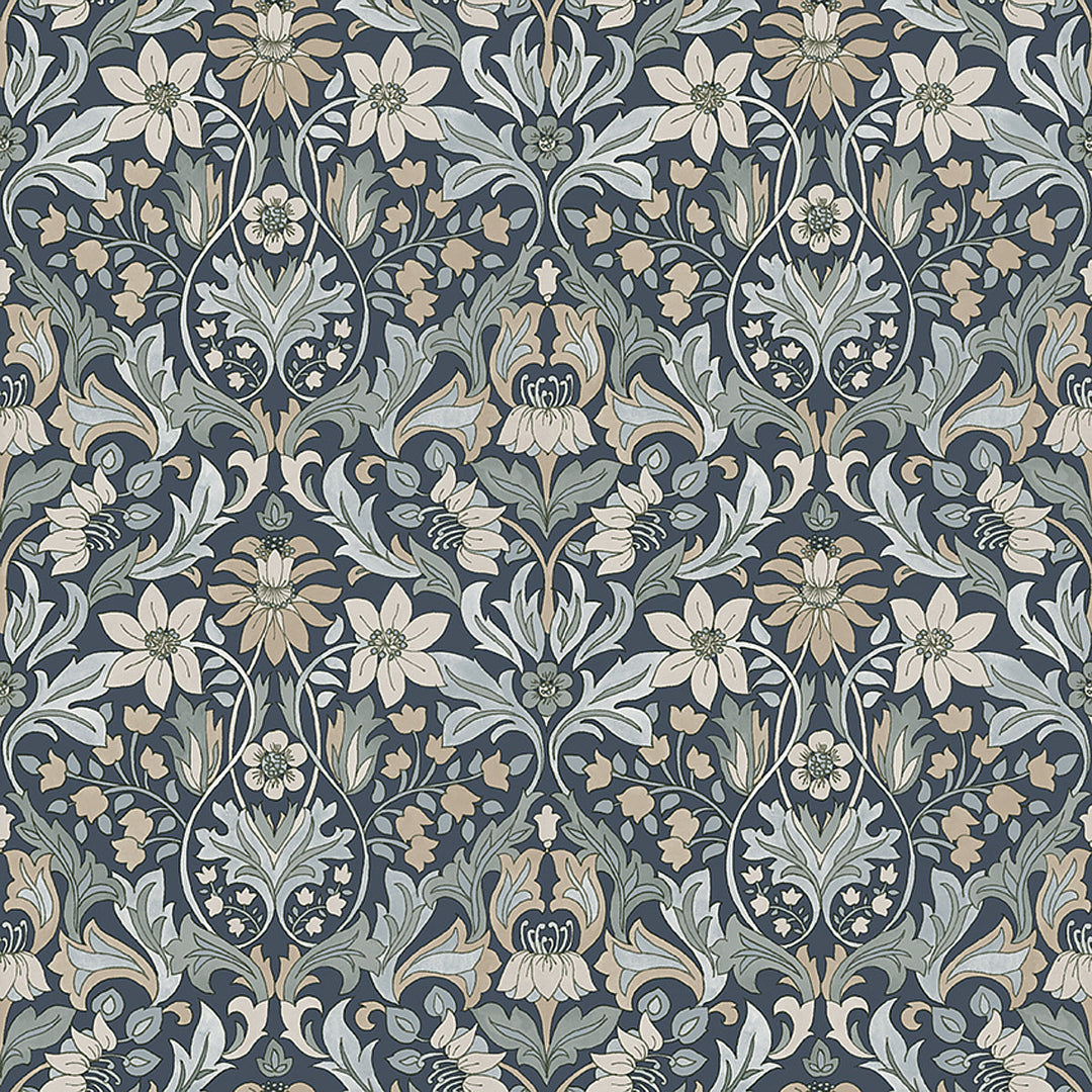 Schumacher Wallcovering Blomsterfröjd - Indigo