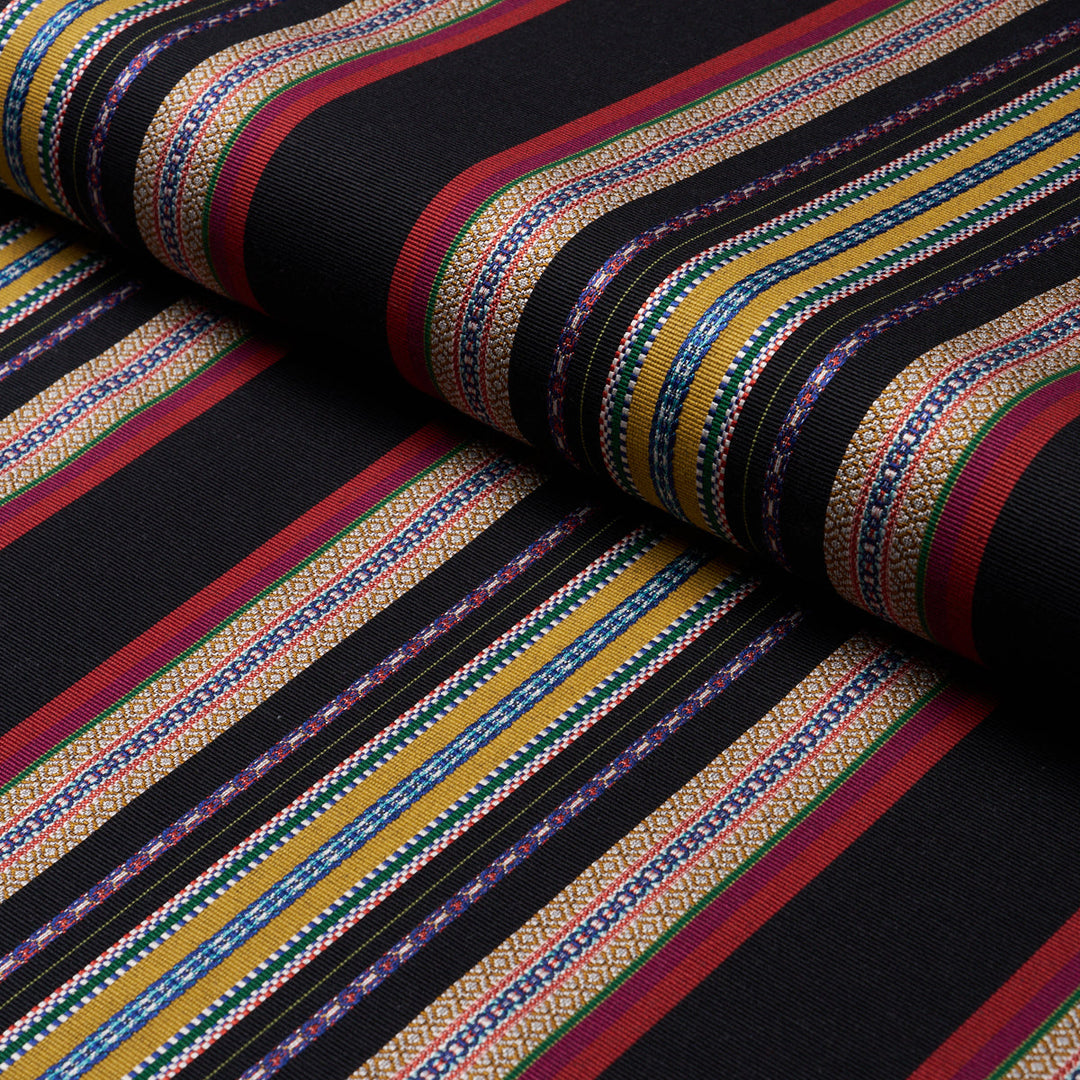 Schumacher Fabric Wellington Stripe - Black