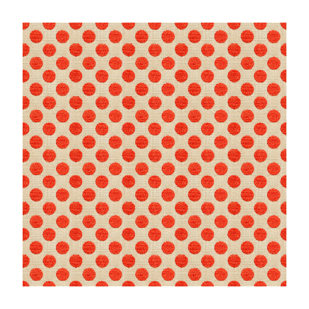 Posie Dot Hot Coral by Kravet Design Designer Fabric KATE SPADE CLASSICS VISCOSE - 59%;COTTON - 21%;POLYESTER - 20% Turkey MEDIUM Horizontal: 1.5 and Vertical: 54 - Swanky Fabrics -