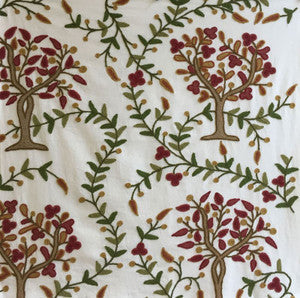 Schumacher Fabric Highgrove Tree Crewel Mulberry 3415000