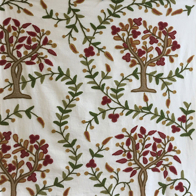 Highgrove Tree Crewel Mulberry 3415000 by Schumacher Designer Fabric GREEFF WOVENS F04 See Sample INDIA MEDIUM DUTY </p><p>Repeat: Horizontal: 34" (86CM) and Vertical: 29 1/2" (75CM) 51" WIDE (130CM) - Swanky Fabrics -