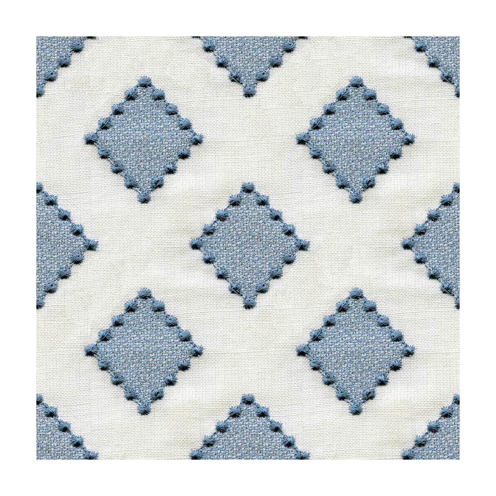 Diamondots Indigo by Kravet Basics Designer Fabric SARAH RICHARDSON HARMONY LINEN - 60%;COTTON - 40% India LIGHT Horizontal: 3 and Vertical: 3 51.5 - Swanky Fabrics -