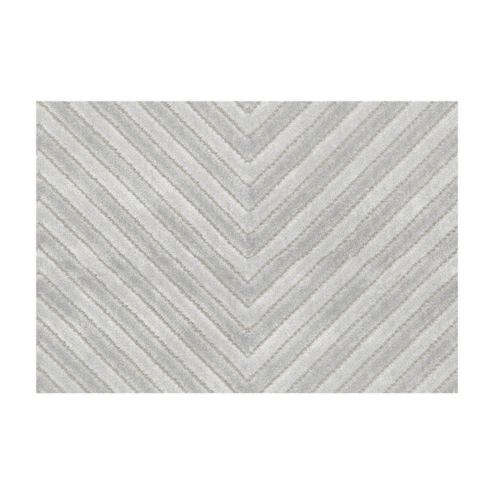 Zigandzag Silver by Kravet Basics Designer Fabric SARAH RICHARDSON HARMONY VISCOSE - 62%;POLYESTER - 38% India HEAVY Horizontal: 7 and Vertical: 1 54 - Swanky Fabrics -