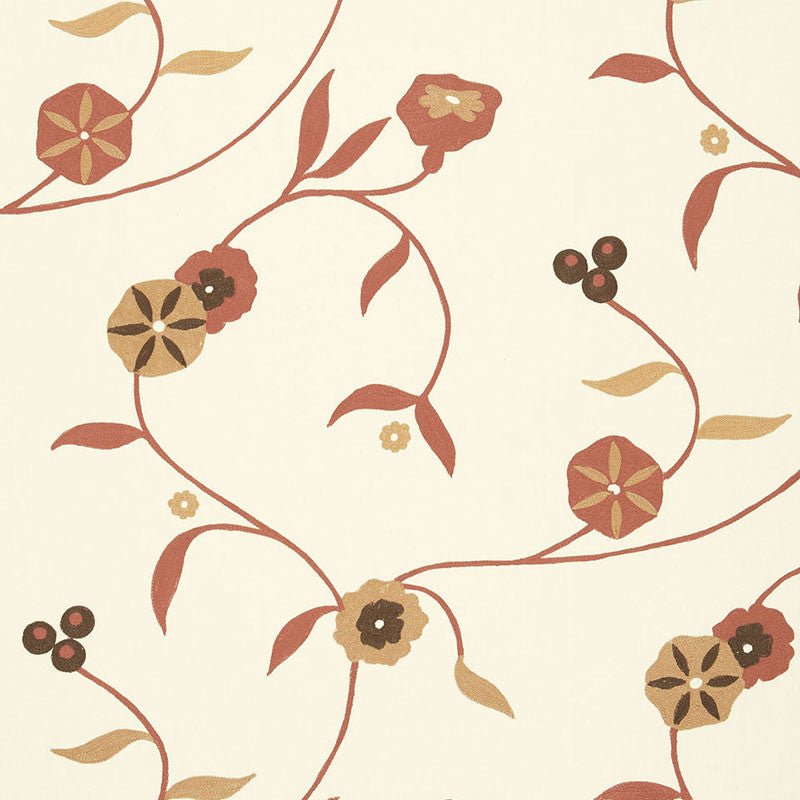 Indira Embroidery Spice 3438001 by Schumacher Designer Fabric WOVEN PALETTES VIII See Sample INDIA MEDIUM DUTY </p><p>Repeat: Horizontal: 19" (48CM) and Vertical: 26" (66CM) 57" WIDE (145CM) - Swanky Fabrics -