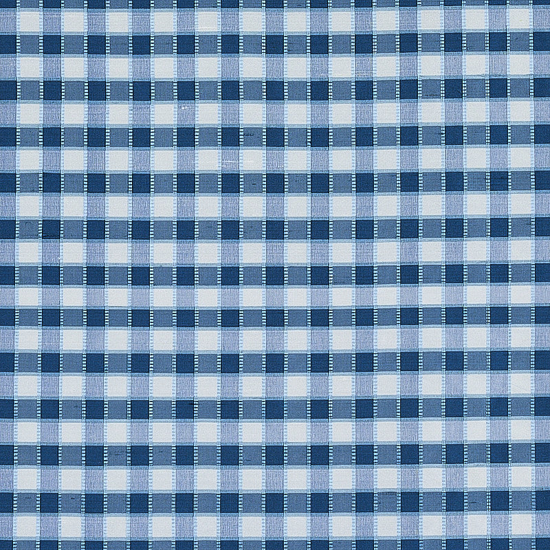 Ingrid Silk Check Blue 3453004 by Schumacher Fabric Schumacher Fabric Ingrid Silk Check Blue 3453004Fabric SILK 100% INDIA </p><p>Repeat: H: HORZ. 1" (3CM) , V: VERT. 1" (3CM) 54 - Fabric Carolina -