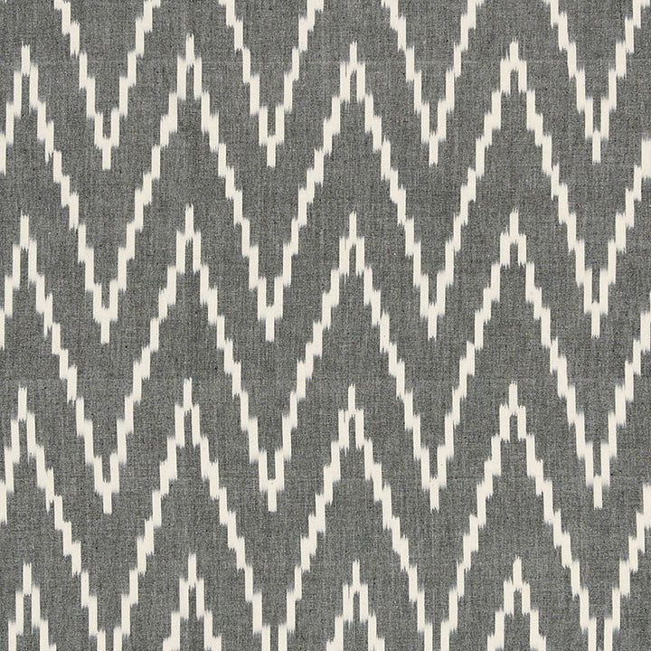 Kasari Ikat Graphite 3470003 by Schumacher Designer Fabric CHROMA SP14 See Sample INDIA MEDIUM DUTY </p><p>Repeat: Horizontal: 4 1/2" (11CM) and Vertical: 4 7/8" (12CM) 52" WIDE (132 CM) - Swanky Fabrics -
