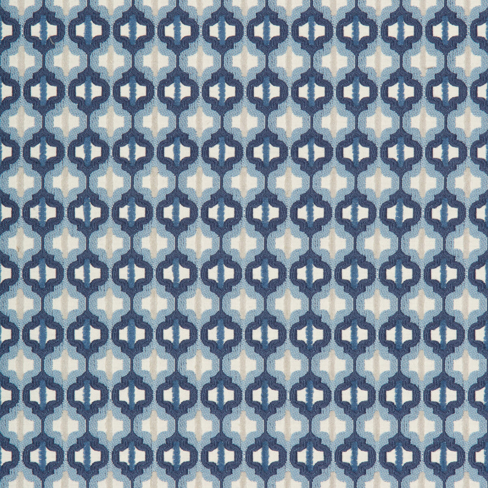 Turned Out Tile Marine by Kravet Couture Designer Fabric DAVID PHOENIX WELL-SUITED COTTON - 50%;POLYESTER - 35%;VISCOSE - 15% India MEDIUM Horizontal: 1.25 and Vertical: 55 - Swanky Fabrics -