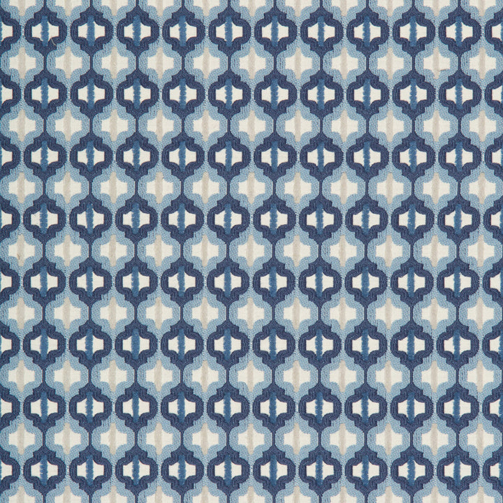 Turned Out Tile Marine by Kravet Couture Designer Fabric DAVID PHOENIX WELL-SUITED COTTON - 50%;POLYESTER - 35%;VISCOSE - 15% India MEDIUM Horizontal: 1.25 and Vertical: - 55 - Swanky Fabrics -