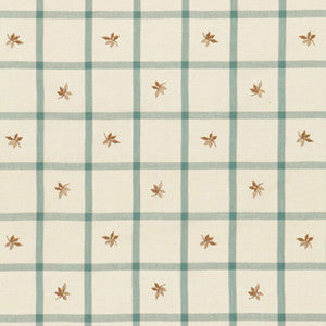 Schumacher Fabric Alanna Embroidery Aqua 3499000
