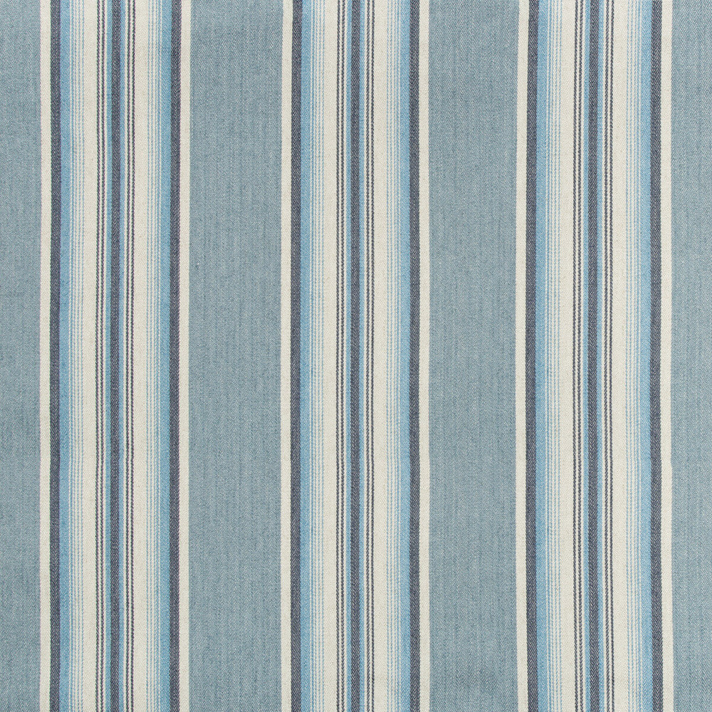 Lodeve Ticking Cornflower by Kravet Design Designer Fabric COTTON - 42%;VISCOSE - 30%;LINEN - 24%;POLYESTER - 4% Italy HEAVY Horizontal: 9.44 and Vertical: 55.11 - Swanky Fabrics -