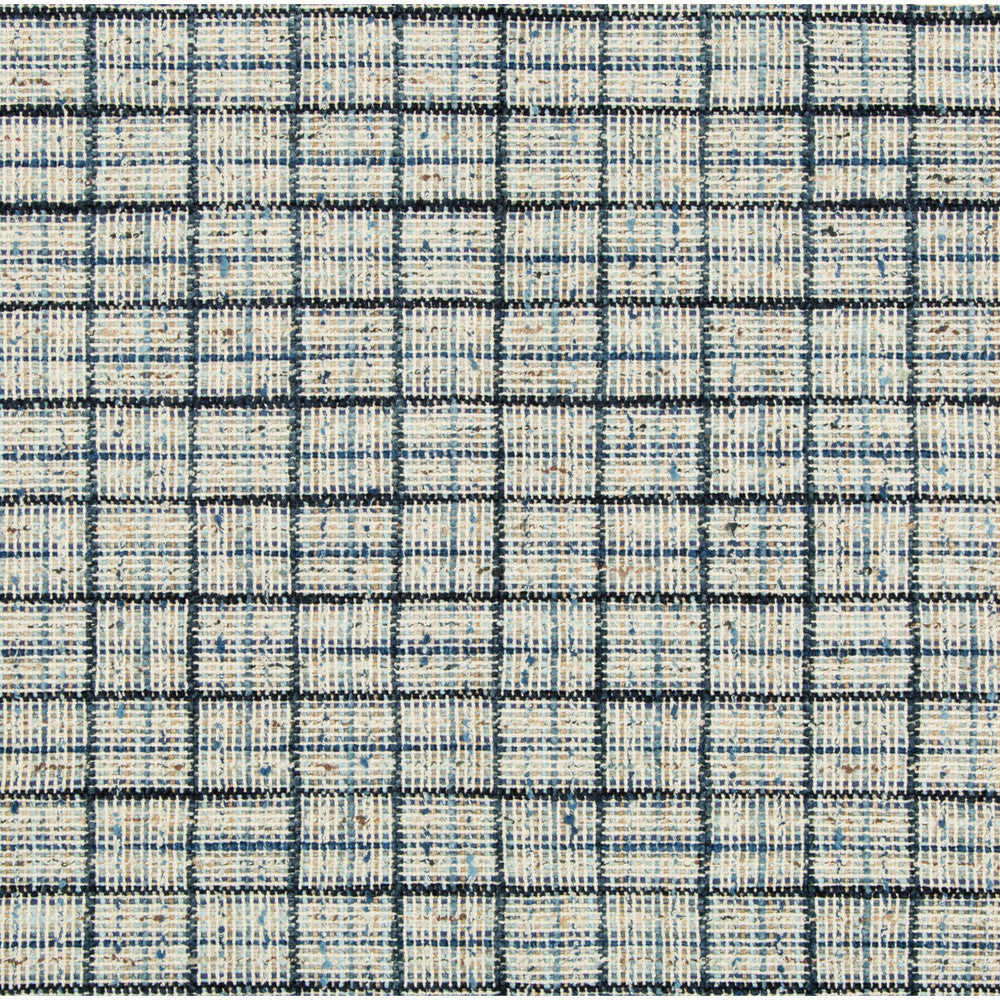 Wenthworth Check Marine by Kravet Couture Designer Fabric DAVID PHOENIX WELL-SUITED COTTON - 51%;ACRYLIC - 20%;VISCOSE - 18%;LINEN - 6%;POLYESTER - 4%;WOOL - 1% Italy HEAVY Horizontal: 1.38 and Vertical: 1.38 55 - Swanky Fabrics -