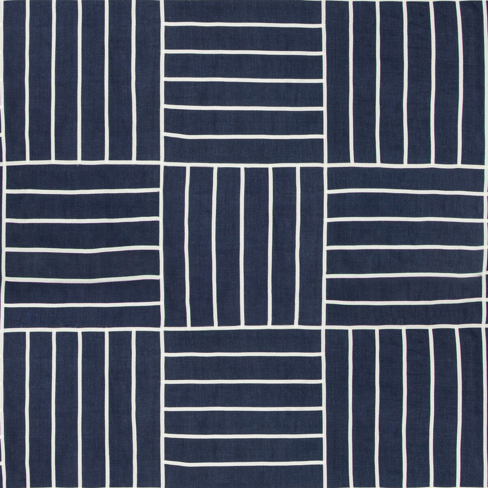 Local Grid Indigo by Kravet Design Designer Fabric BARCLAY BUTERA SAGAMORE LINEN - 93%;POLYESTER - 7% India Horizontal: 26 and Vertical: 26 52 - Swanky Fabrics -