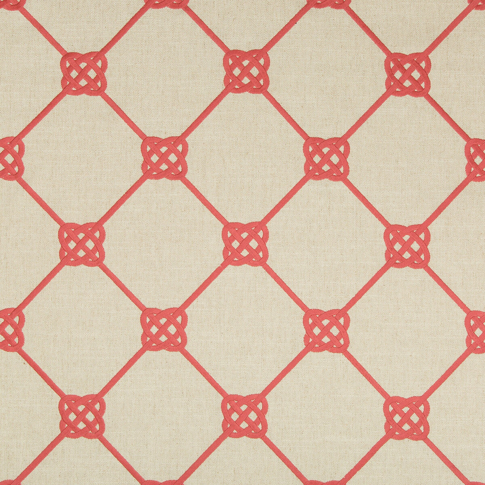 Knotbridge Coral by Kravet Basics Designer Fabric BERMUDA COTTON - 51%;LINEN - 17%;POLYESTER - 17%;VISCOSE - 15% India - Horizontal: 8.5 and Vertical: 9 51.5 - Swanky Fabrics -
