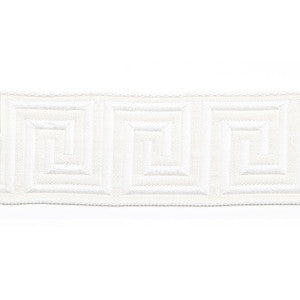 Europatex Fabric Hellenic Key Jacquard Tape White