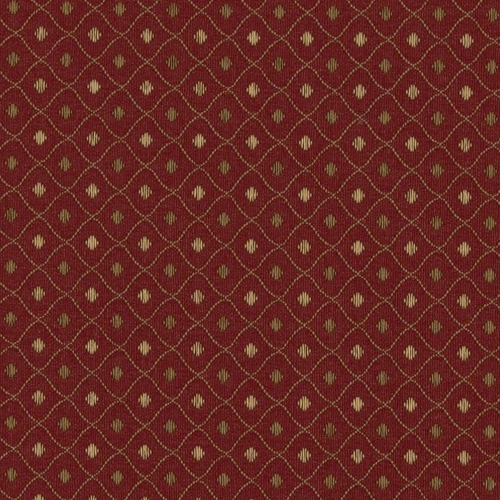 3670 Crimson by Charlotte Designer Fabric Ring Book Page #3 100% Woven Polyester Asia Exceeds 70,000 Wyzenbeek Rubs (Heavy Duty) Horizontal: 1.5" x Vertical: 1.5" 54 Inches - Swanky Fabrics -