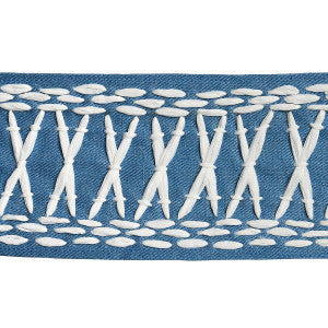 Schumacher Trim Tikki Tape Blue 69305