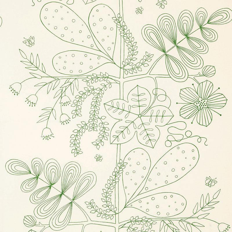 Blommen Print Leaf 176201 by Schumacher Designer Fabric Good Vibrations 27.5" - Swanky Fabrics -