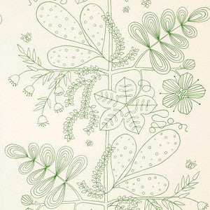 Schumacher Fabric Blommen Print Leaf 176201
