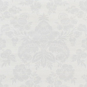 Schumacher Wallpaper Simone Damask Grasscloth Silver 5010120